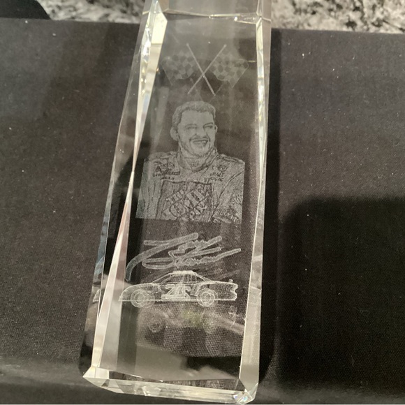 NASCAR - Tony Stewart - Home Depot - Cut Crystal Glass Collectible - Excellent - Picture 4 of 9